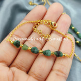 Raw Emerald Bracelet, Healing Bracelet, Ethnic Bracelet, Raw Emerald Bracelet, Dainty Green Crystals Bracelet